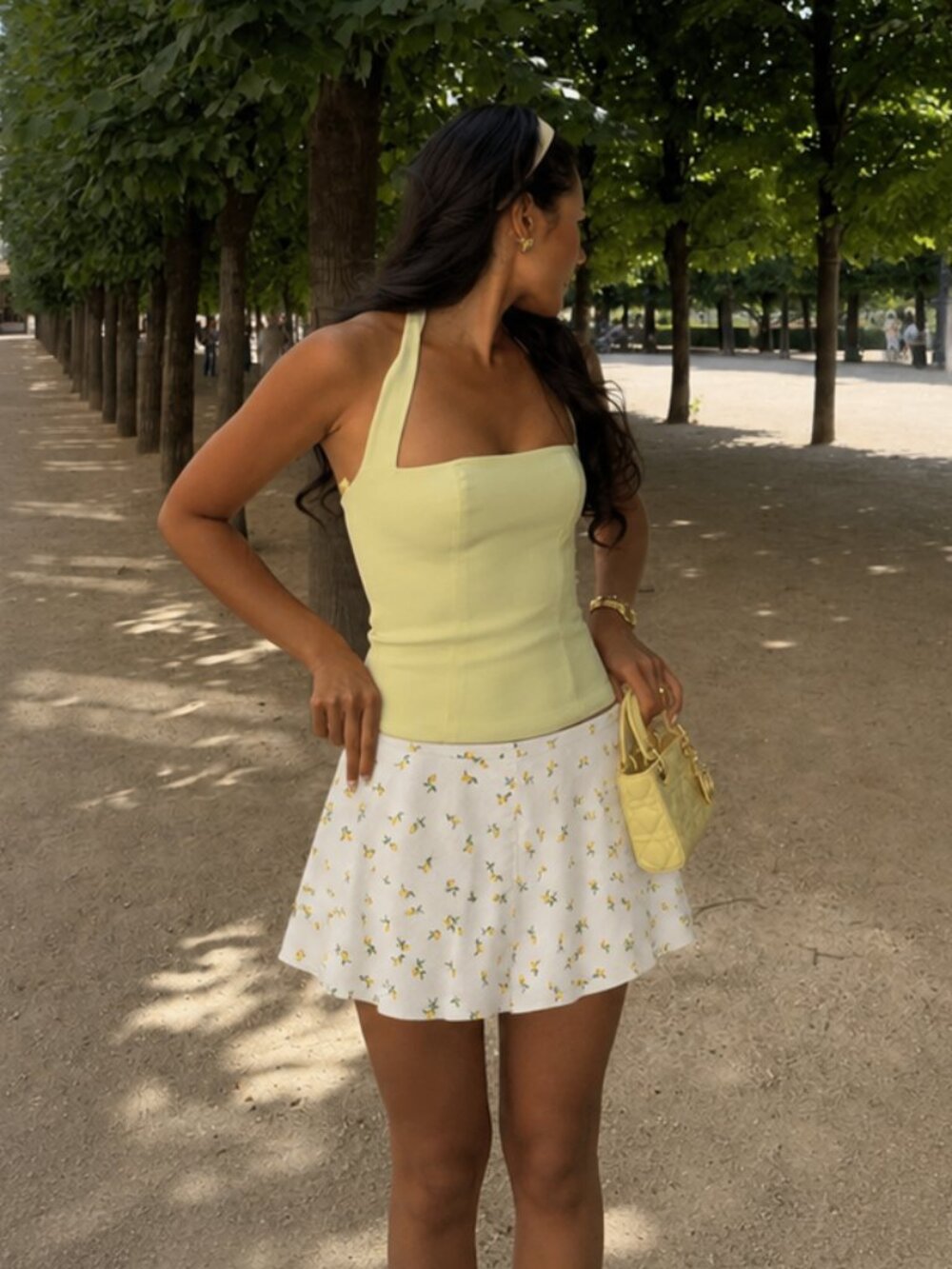 Lemon print mini skirt Zara